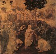  Leonardo  Da Vinci Adoration of the Magi France oil painting reproduction